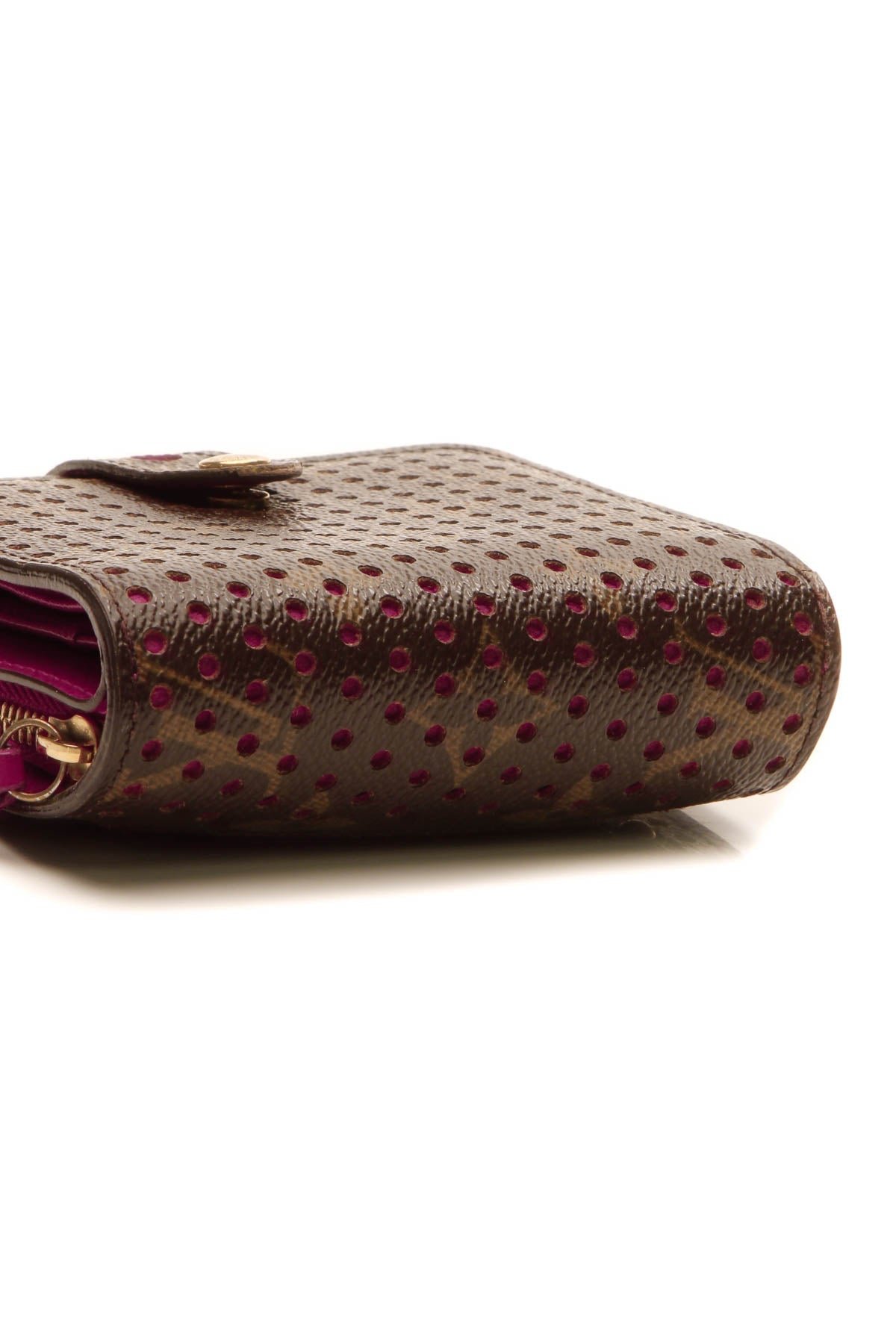 Perforated Compact Zip Wallet - Monogram/Fuchsia - Image 3