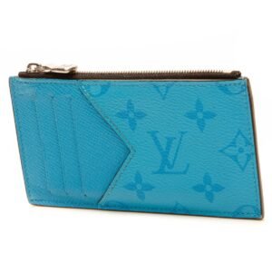 Coin Card Holder - Blue Lagoon Monogram