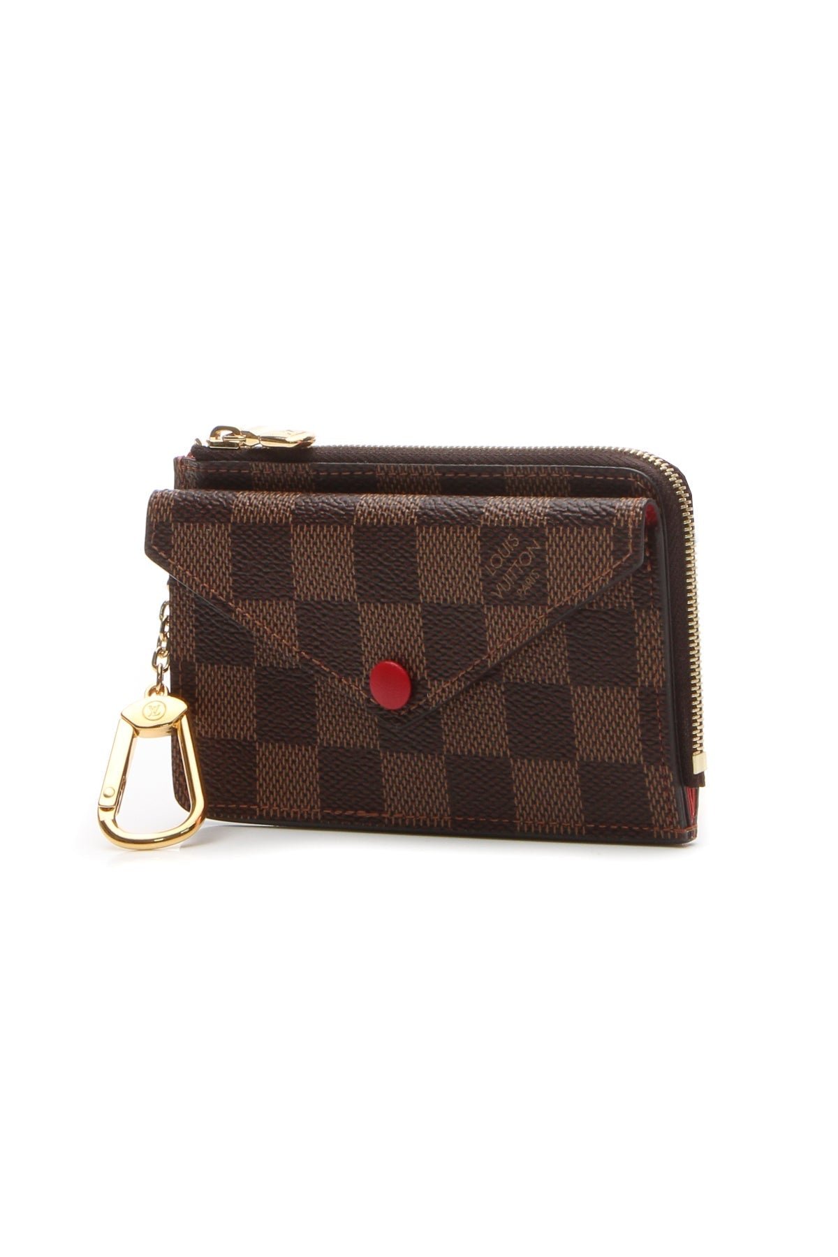 Recto Verso Card Holder - Damier Ebene/Red