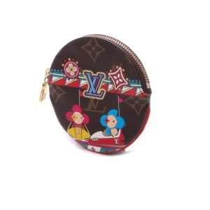 Christmas Animation Round Coin Purse - Monogram/Coquelicot