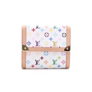 Porte-Monnaie Billets Wallet - White Multicolore Monogram