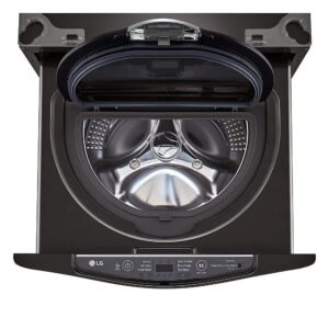 LG – SideKick 1.0 Cu. Ft. High-Efficiency Smart Top Load Pedestal Washer with 3-Motion Technology – Black steel
